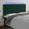 vidaXL LED Kopfteil Dunkelgr&uuml;n 160x5x118/128 cm Samt