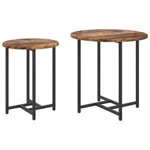 vidaXL Beistelltisch-Set 2 pcs Ger&auml;ucherte Eiche und Schwarz