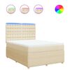 vidaXL Boxspringbett mit Matratze Creme 140x200 cm Stoff