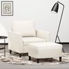 vidaXL Sessel mit Hocker Creme 60 cm Kunstleder