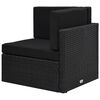 vidaXL 11-tlg. Garten-Lounge-Set mit Kissen Schwarz Poly Rattan