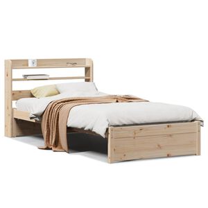 vidaXL Bettgestell mit Kopfteil ohne Matratze 90x190 cm