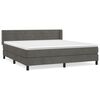 vidaXL Boxspringbett mit Matratze Dunkelgrau 180x200 cm Samt