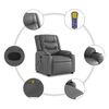 vidaXL Massagesessel Relaxsessel Grau Kunstleder