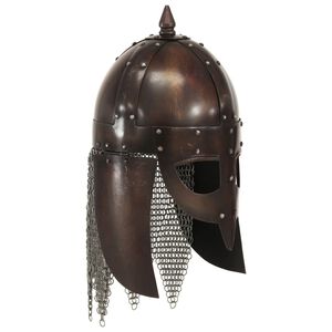 vidaXL Wikinger-Krieger-Helm Antik Replik f&uuml;r LARP Kupfern Stahl