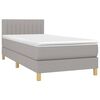 vidaXL Boxspringbett mit Matratze Hellgrau 90x190 cm Stoff