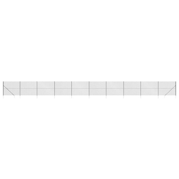 vidaXL Maschendrahtzaun mit Bodenh&uuml;lsen Anthrazit 1,4x25 m