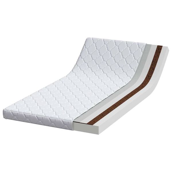 vidaXL Matratze Wei&szlig; 90 x 200 cm Jacquard-Stoff