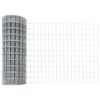 vidaXL Zaun mit Pfosten Silber 0,6 x 10 m Stahl