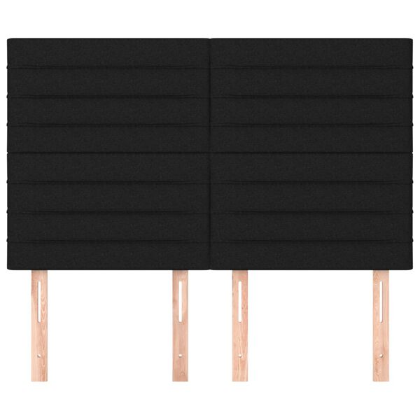 vidaXL Kopfteil Schwarz 144x5x118/128 cm Stoff