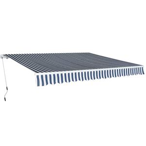 vidaXL Gelenkarmmarkise 400 cm Blau/Wei&szlig;