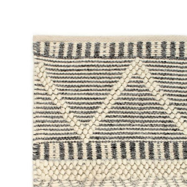 vidaXL Teppich Handgewebt Wolle 160&times;230 cm Wei&szlig;/Grau/Schwarz/Braun