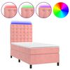 vidaXL Boxspringbett mit Matratze & LED Rosa 90x190 cm Samt