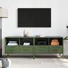 vidaXL TV-Schr&auml;nke 2 Stk. Olivgr&uuml;n 68x39x50,5 cm Stahl