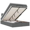 vidaXL Ottomane Bett mit Matratze & LEDs Dunkelgrau 120x200 cm Stoff