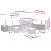 vidaXL Gartensofa-set mit Kissen mit Speicher 9 pcs Beige Poly Rattan