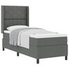 vidaXL Boxspringbett mit Matratze Dunkelgrau 90 x 190 cm Stoff