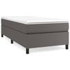 vidaXL Boxspringbett mit Matratze Grau 90x200 cm Kunstleder