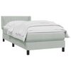 vidaXL Boxspringbett mit Matratze Hellgrau 100x220 cm Samt