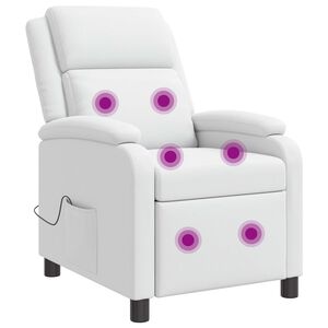 vidaXL Massage Relaxsessel Wei&szlig; Kunstleder