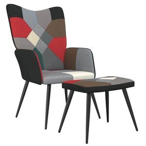 vidaXL Relaxsessel mit Hocker Patchwork Stoff