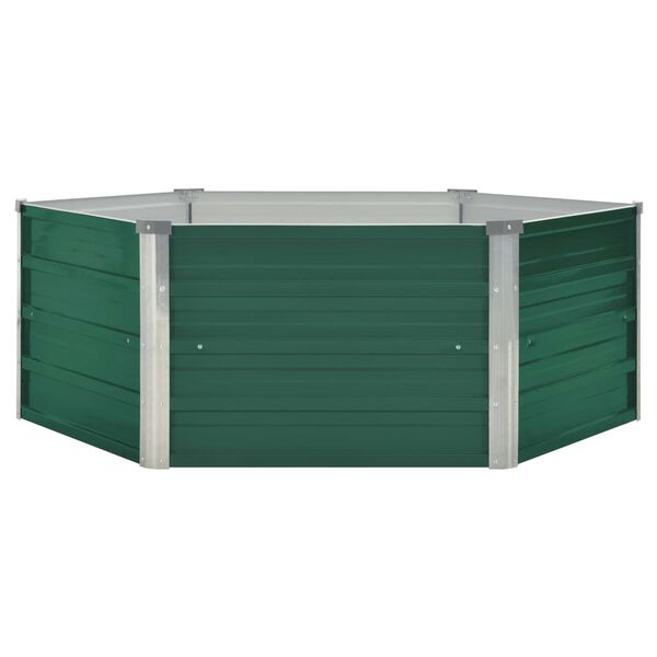 vidaXL Hochbeet 129x129x45 cm Verzinkter Stahl Gr&uuml;n