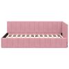 vidaXL Eckbettgestell mit Kopfteil Rosa 90 cm x 190 cm Samt