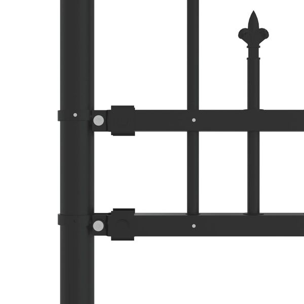 vidaXL Gartenzaun mit Speerspitze Schwarz 240 x 75 cm Pulverbeschichteter Stahl