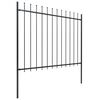 vidaXL Gartenzaun mit Speerspitze Stahl 892,5 x 150 cm Schwarz
