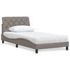 vidaXL Bett mit Matratze Taupe 100x200 cm Stoff