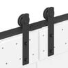 vidaXL Schiebet&uuml;rbeschlag-Set 400 cm Stahl Schwarz