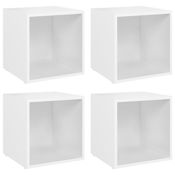vidaXL TV-Schr&auml;nke 4 Stk. Wei&szlig; 37x35x37 cm Holzwerkstoff