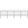 vidaXL Gartenzaun mit Speerspitze Stahl 671 x 175 cm Schwarz