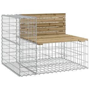 vidaXL Gartenbank aus Gabionen 92x71x65,5 cm Kiefernholz Impr&auml;gniert