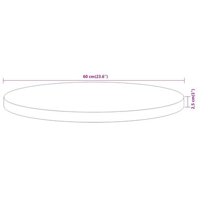 vidaXL Tischplatte Ø60x2,5 cm Rund Massivholz Akazie