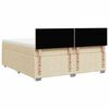 vidaXL Boxspringbett mit Matratze Creme 200x200 cm Stoff