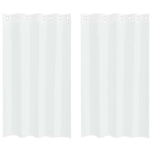 vidaXL Voile-Vorhang mit Vorh&auml;ngen 2 pcs Wei&szlig; 175 x 140 cm Polyester