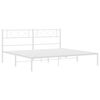 vidaXL Bettgestell mit Kopfteil Metall Wei&szlig; 160x200 cm