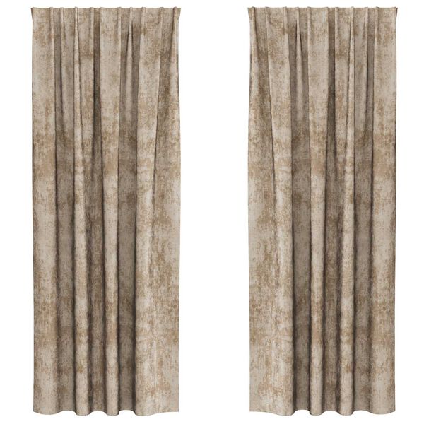 vidaXL Samtvorh&auml;nge mit Vorh&auml;ngen 2 pcs Champagner 260 x 140 cm Samt