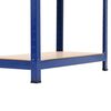 vidaXL Lagerregale mit 4 B&ouml;den 2 Stk. Blau Stahl & Holzwerkstoff