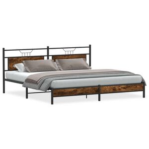 vidaXL Metallbett ohne Matratze R&auml;uchereiche 193x201 cm