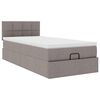vidaXL Ottomane Bett mit Matratze & LEDs Taupe 90x200 cm Stoff