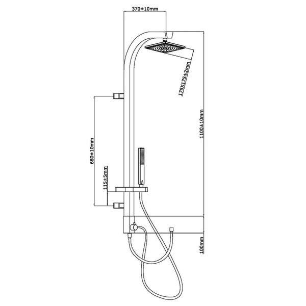 SCH&Uuml;TTE &Uuml;berkopf-Brauseset MADAGASKAR Schwarz-Chrom