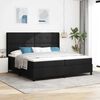 vidaXL LED Boxspringbett mit Matratze Schwarz 200 x 200 cm Stoff