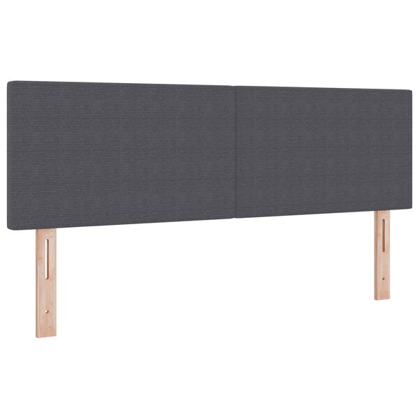 vidaXL LED Kopfteil mit LED-Lichtleisten Dunkelgrau 160 cm Polyester