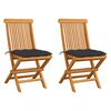 vidaXL Gartenst&uuml;hle mit Anthrazit Kissen 2 Stk. Massivholz Teak