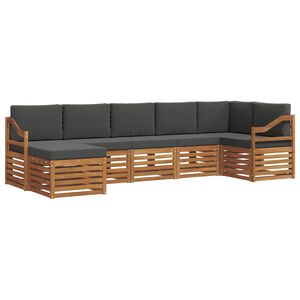 vidaXL Outdoor-Sofagarnitur 7 stk. Natur und Anthrazit