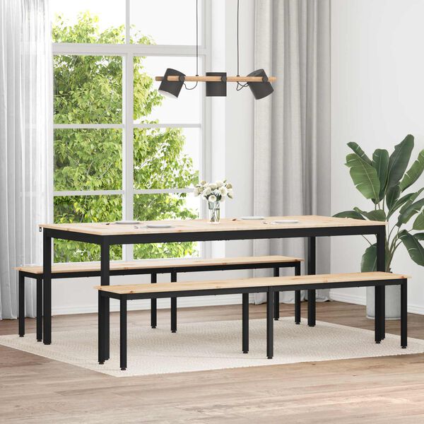 vidaXL Bank Natur 200 x 35 x 45 cm Massives Kiefernholz