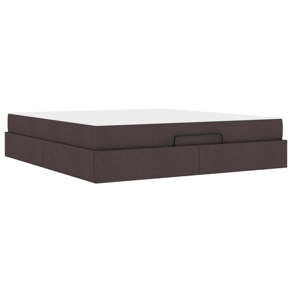 vidaXL Bettgestell mit Matratze mit Matratze 2 pcs Hellbraun Stoff