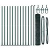 vidaXL Zaun mit Pfosten Gr&uuml;n 1,2 x 25 m Stahl und PVC